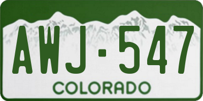 CO license plate AWJ547