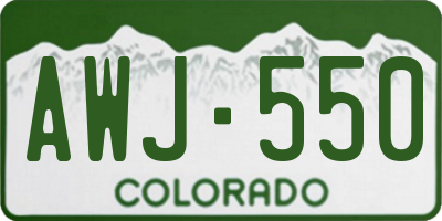 CO license plate AWJ550