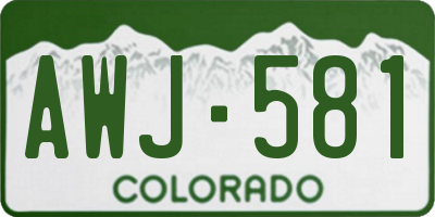 CO license plate AWJ581