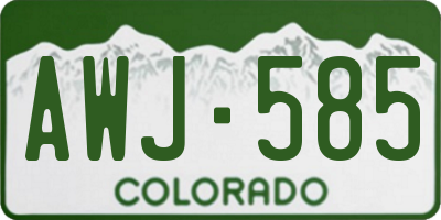 CO license plate AWJ585