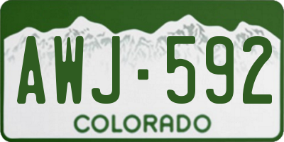 CO license plate AWJ592