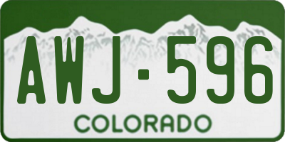 CO license plate AWJ596