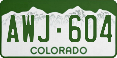 CO license plate AWJ604