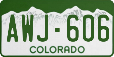 CO license plate AWJ606