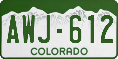CO license plate AWJ612