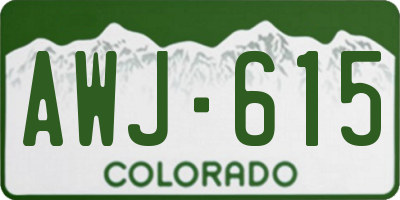 CO license plate AWJ615