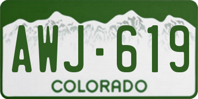 CO license plate AWJ619