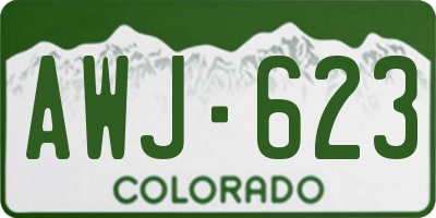 CO license plate AWJ623