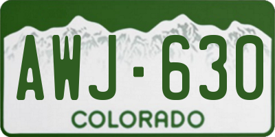 CO license plate AWJ630