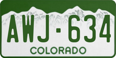 CO license plate AWJ634