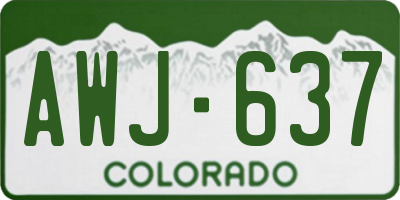 CO license plate AWJ637