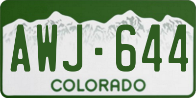 CO license plate AWJ644