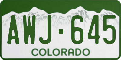 CO license plate AWJ645