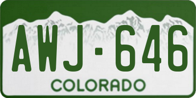 CO license plate AWJ646