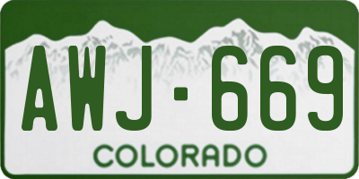 CO license plate AWJ669