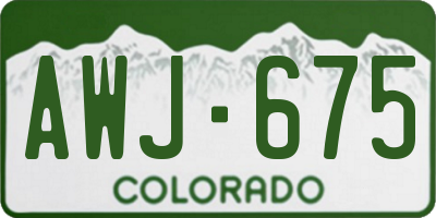 CO license plate AWJ675