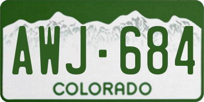 CO license plate AWJ684
