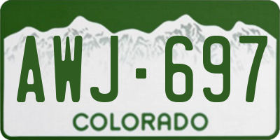 CO license plate AWJ697