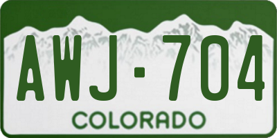 CO license plate AWJ704
