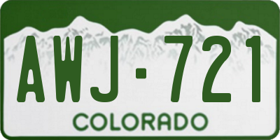 CO license plate AWJ721