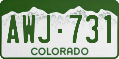 CO license plate AWJ731