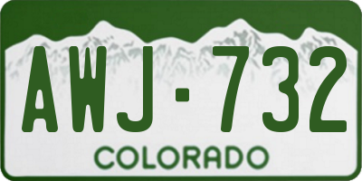 CO license plate AWJ732