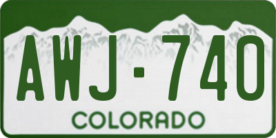 CO license plate AWJ740
