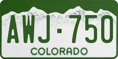 CO license plate AWJ750