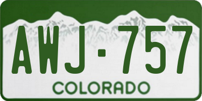 CO license plate AWJ757