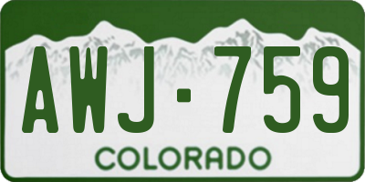 CO license plate AWJ759