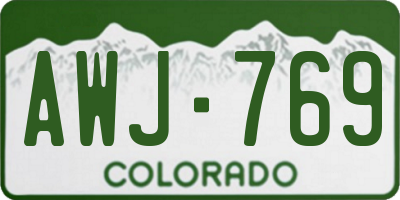 CO license plate AWJ769