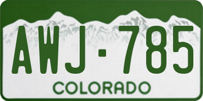 CO license plate AWJ785