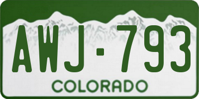 CO license plate AWJ793
