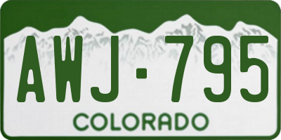 CO license plate AWJ795