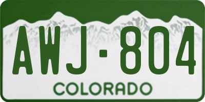 CO license plate AWJ804