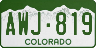 CO license plate AWJ819