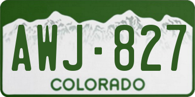 CO license plate AWJ827