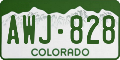 CO license plate AWJ828