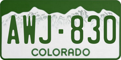 CO license plate AWJ830