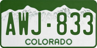 CO license plate AWJ833