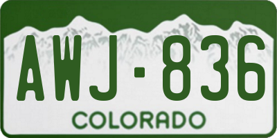 CO license plate AWJ836