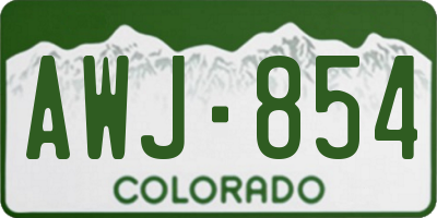 CO license plate AWJ854