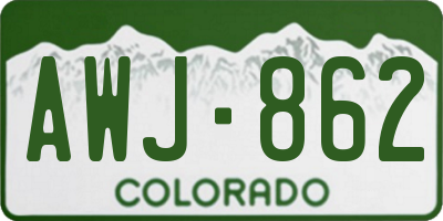 CO license plate AWJ862
