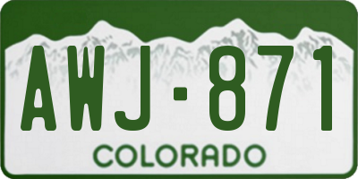 CO license plate AWJ871