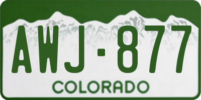 CO license plate AWJ877