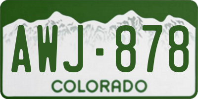 CO license plate AWJ878