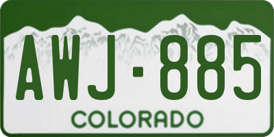 CO license plate AWJ885