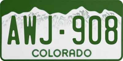 CO license plate AWJ908