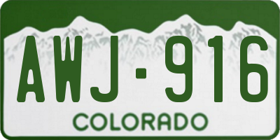 CO license plate AWJ916