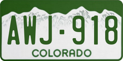 CO license plate AWJ918